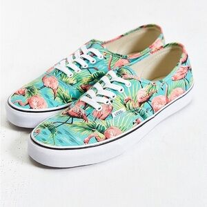 Vans Old Skool Flamingo Print Sneakers Authentic Van Doren Tropical Canvas Shoes